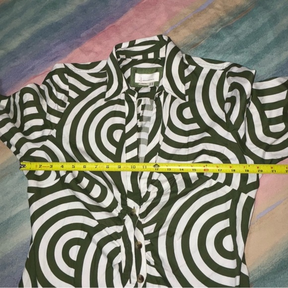 Anthropologie Poplin Shirt Dress - Kelly Green Size 16 - Picture 10 of 10